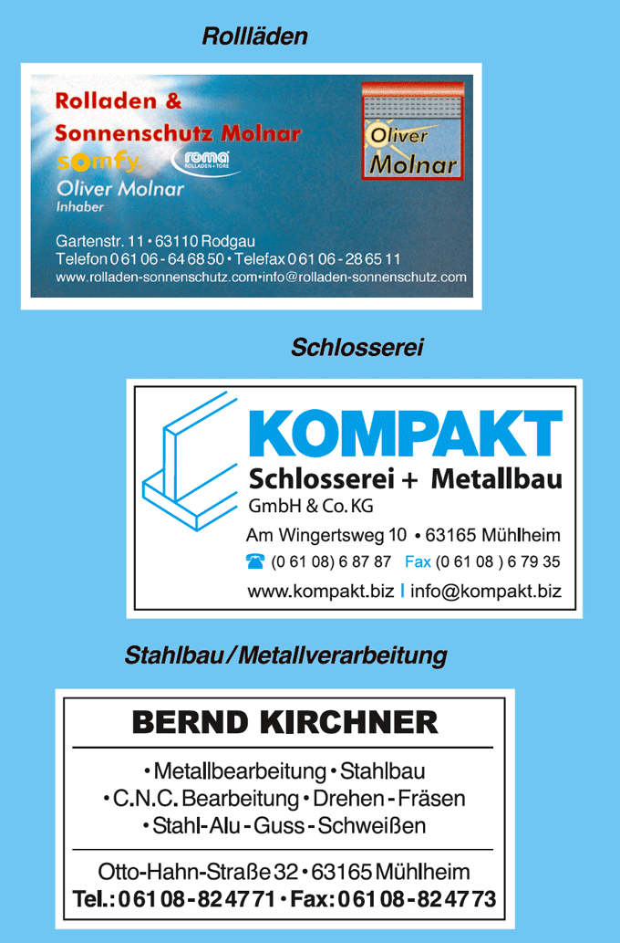 Branchenadressverzeichnis Mühlheim am Main: Zuverlässige Handwerkspartner